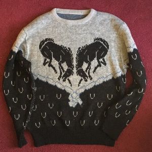 Vintage western horse sweater